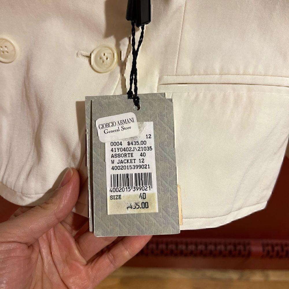Emporio Armani White Jacket Blazer New With Tags EU 40 XS - Picture 3 of 5